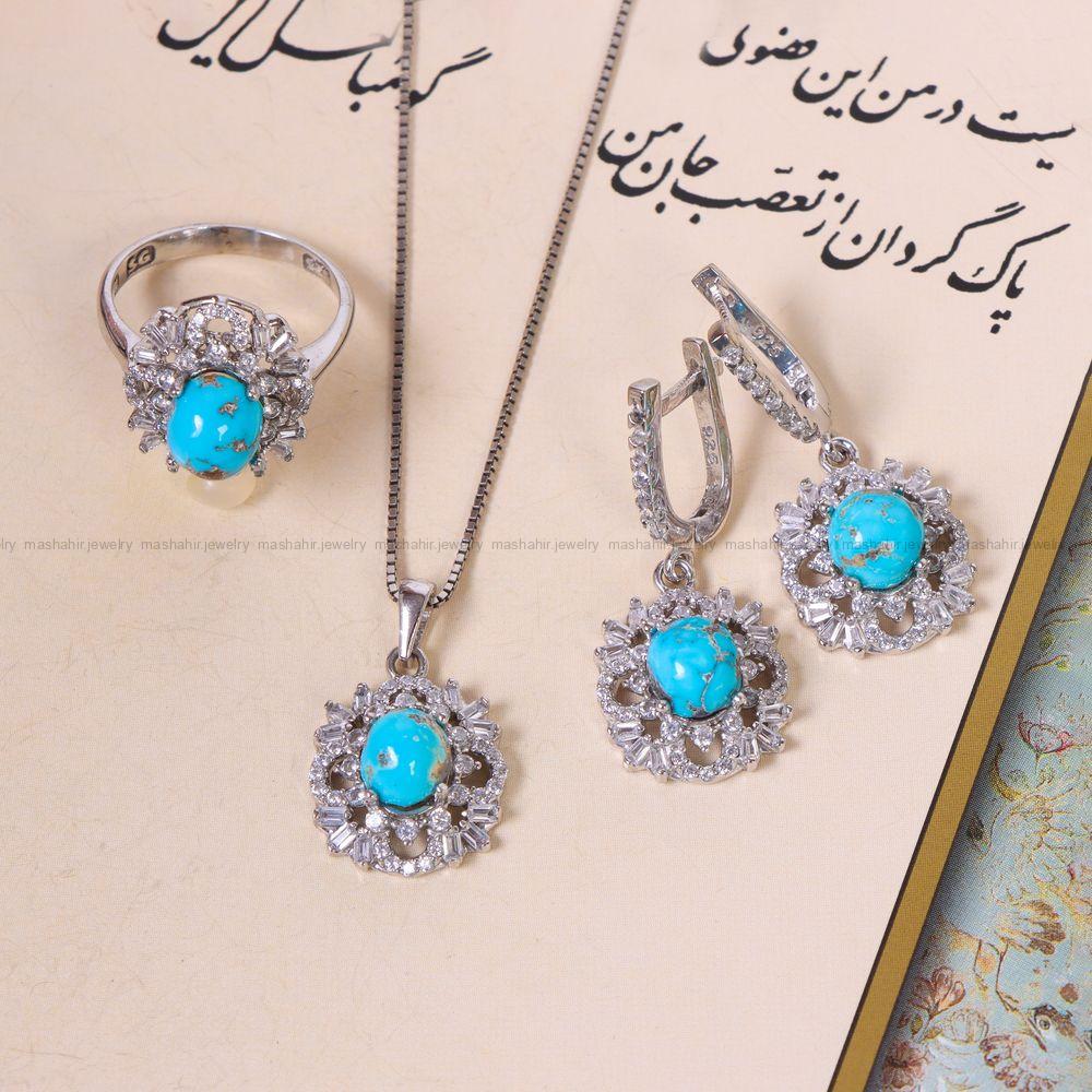نیم ست فیروزه زنانه کد 11668
