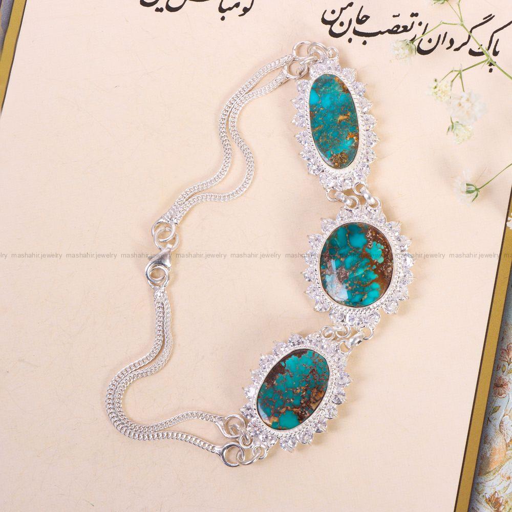 دستبند فیروزه زنانه کد 11740