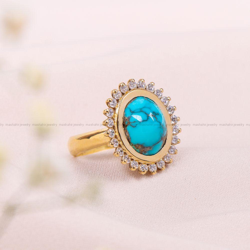 انگشتر فیروزه شجری زنانه کد 12168