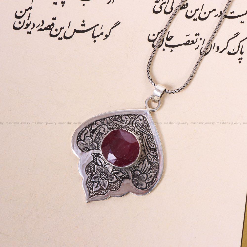 گردنبند یاقوت سرخ زنانه کد 12065