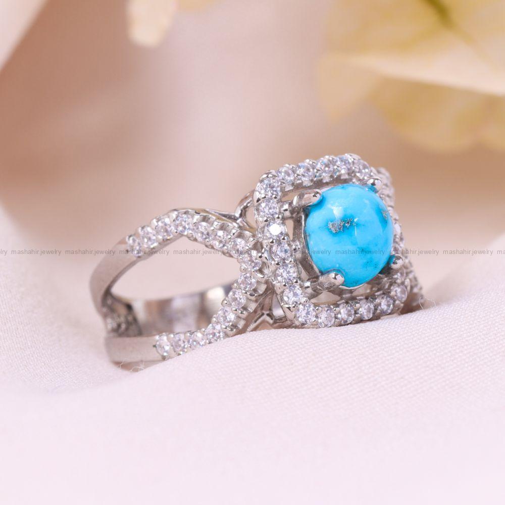 انگشتر فیروزه شجری زنانه کد 12338