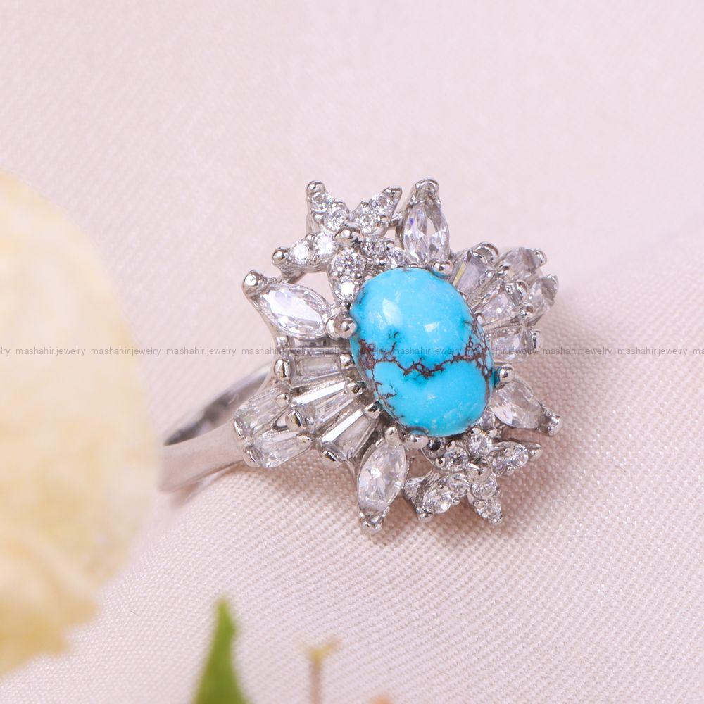 انگشتر فیروزه شجری زنانه کد 12358