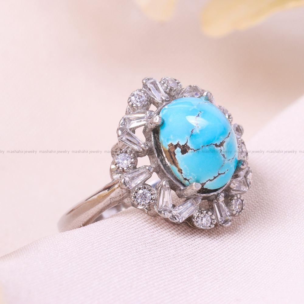 انگشتر فیروزه شجری زنانه کد 12374