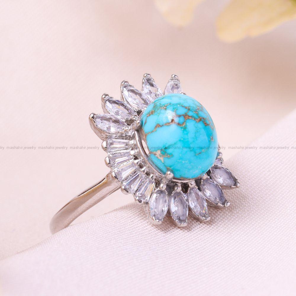 انگشتر فیروزه شجری زنانه کد 12375