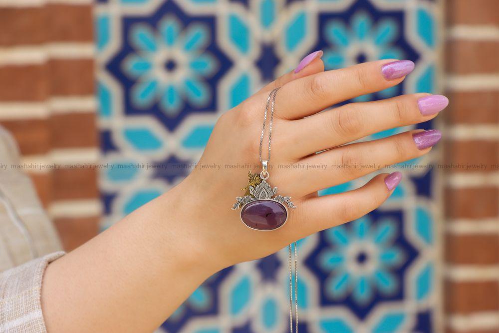گردنبند عقیق سوسنی زنانه کد 12077