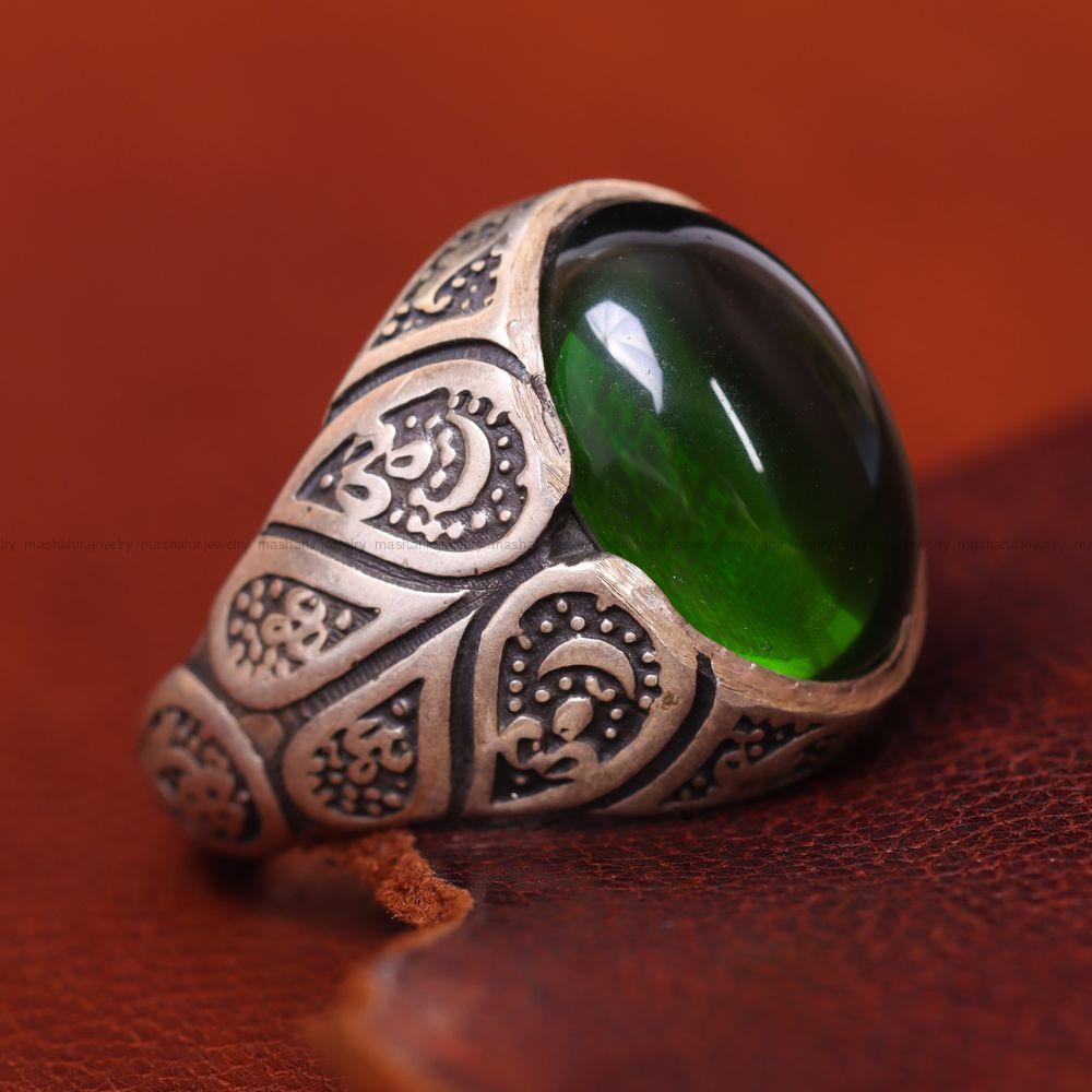 انگشتر زمرد سنتاتیک مردانه کد 13461