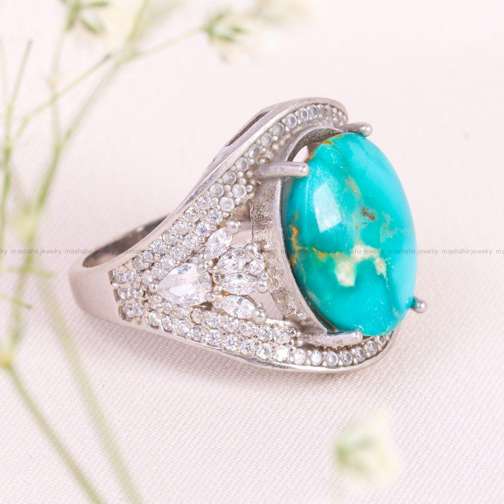 انگشتر فیروزه شجری زنانه کد 13575