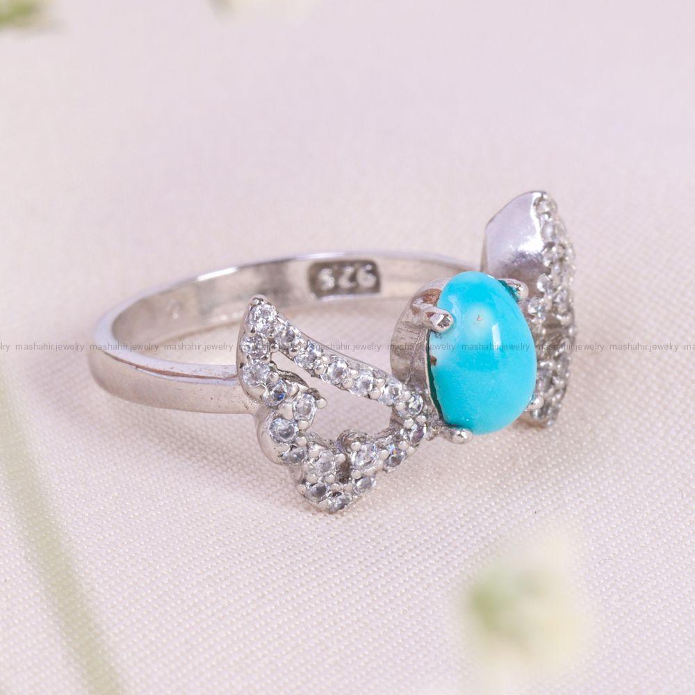 انگشتر فیروزه شجری زنانه کد 13576