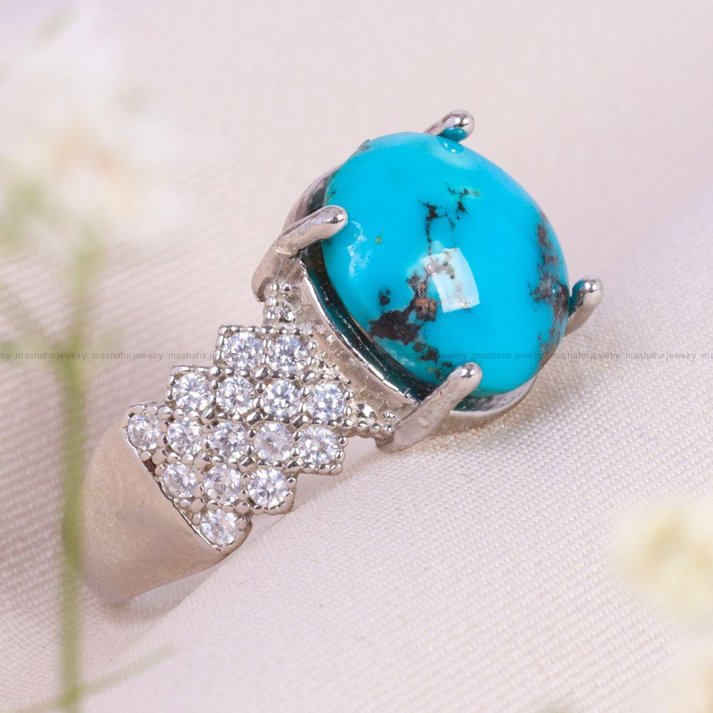 انگشتر فیروزه شجری زنانه کد 13580
