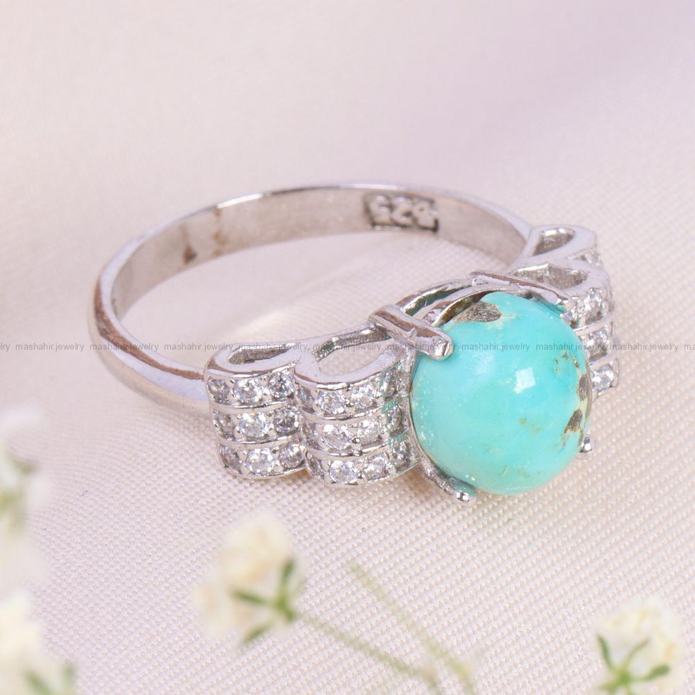 انگشتر فیروزه شجری زنانه کد 13584
