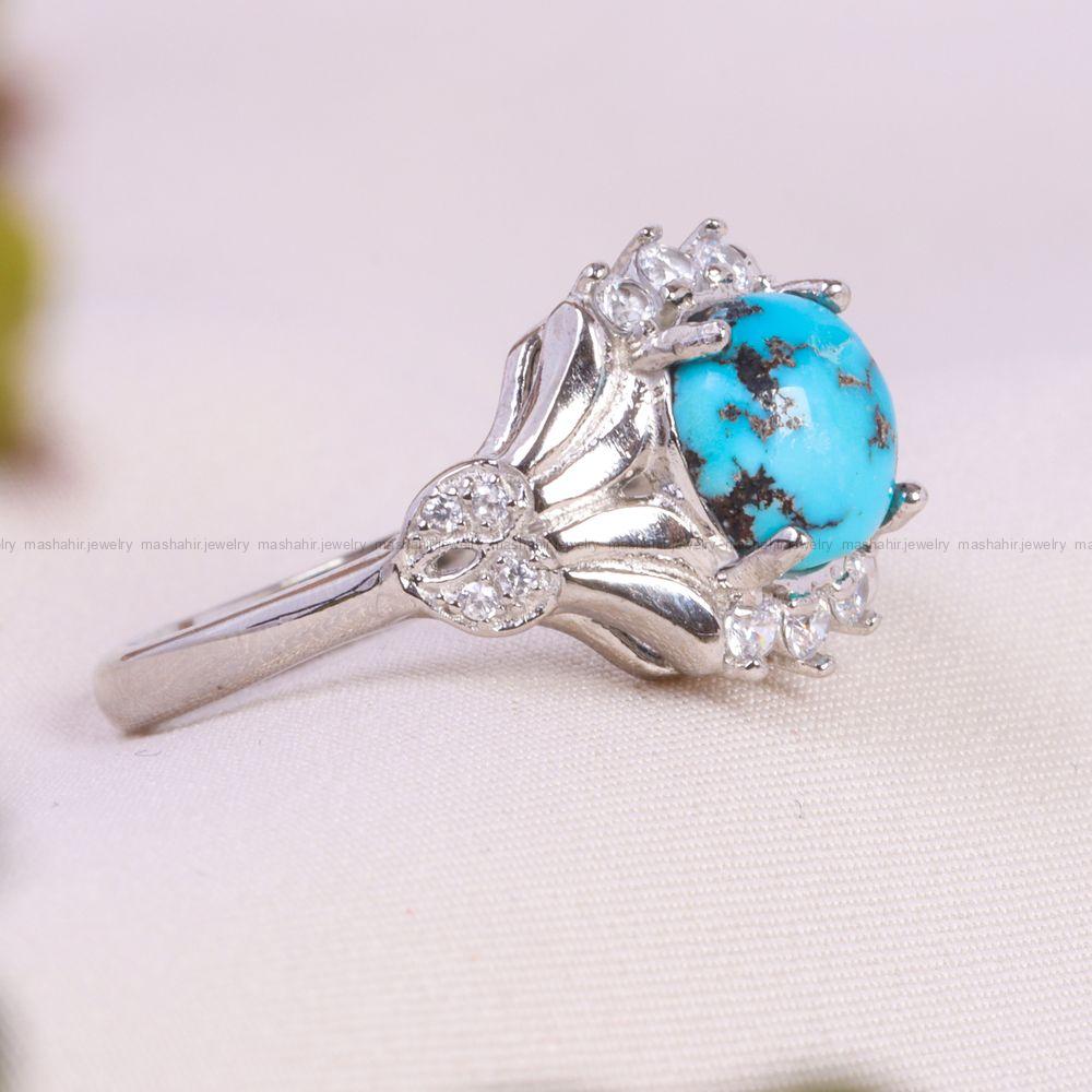انگشتر فیروزه شجری زنانه کد 13592