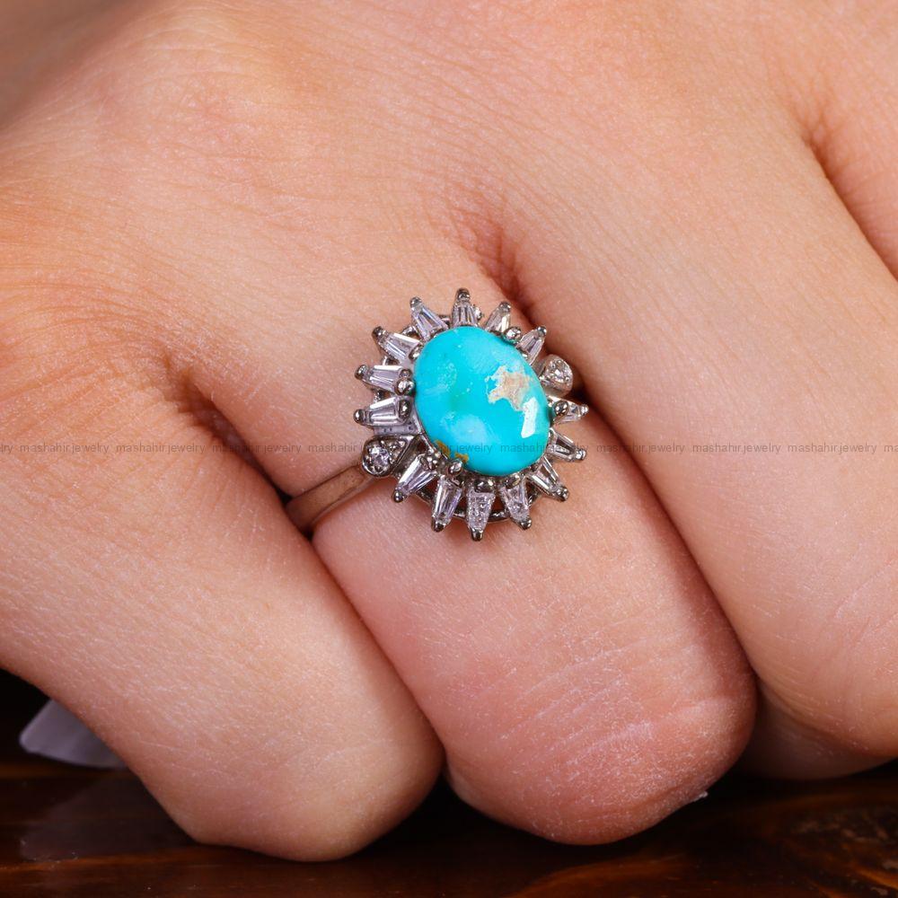 انگشتر فیروزه شجری زنانه کد 13588