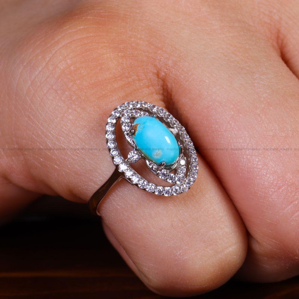 انگشتر فیروزه شجری زنانه کد 13595