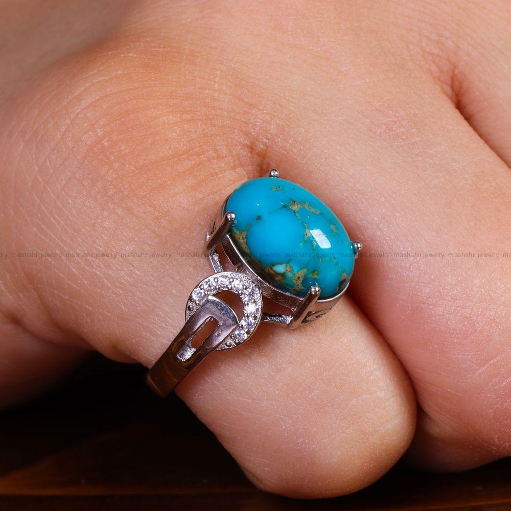 انگشتر فیروزه شجری زنانه کد 13599
