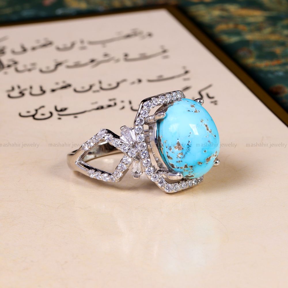 انگشتر فیروزه شجری زنانه کد 14338