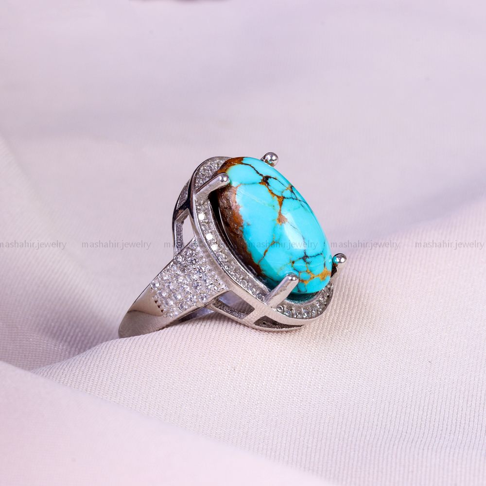 انگشتر فیروزه شجری زنانه کد 14548