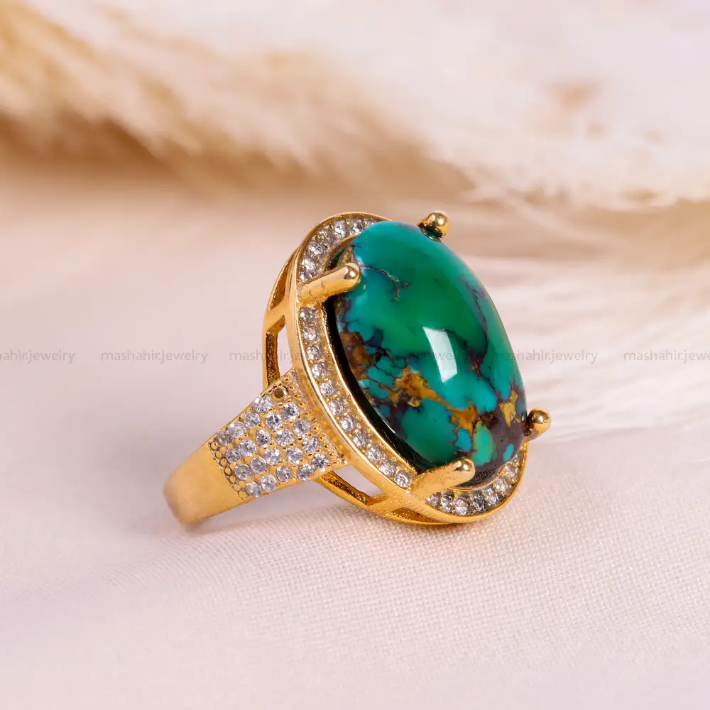 انگشتر فیروزه شجری زنانه کد 14837