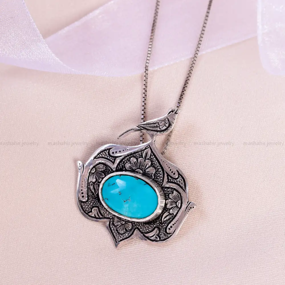 گردنبند فیروزه شجری زنانه کد 14906