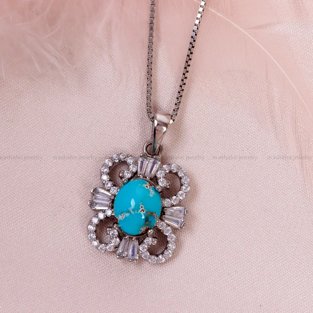 گردنبند فیروزه زنانه کد 14954