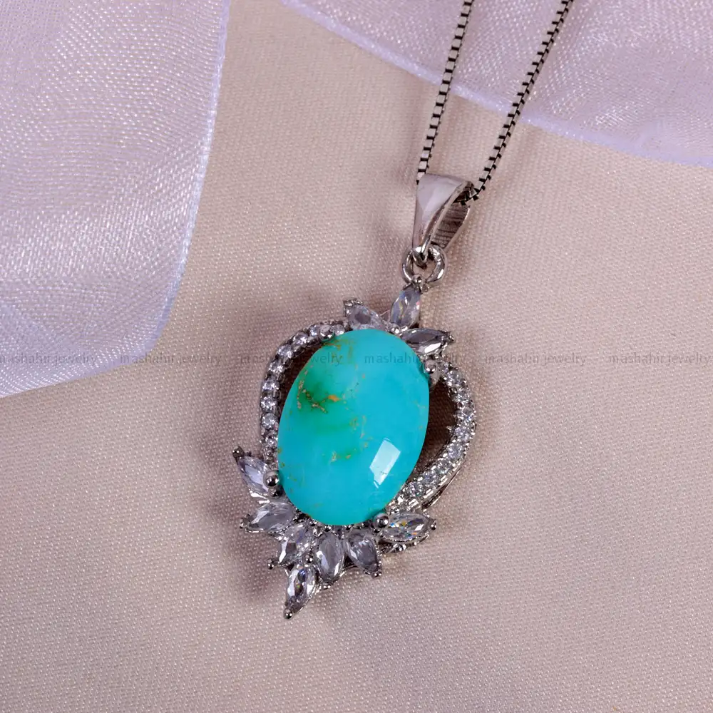گردنبند فیروزه زنانه کد 14993
