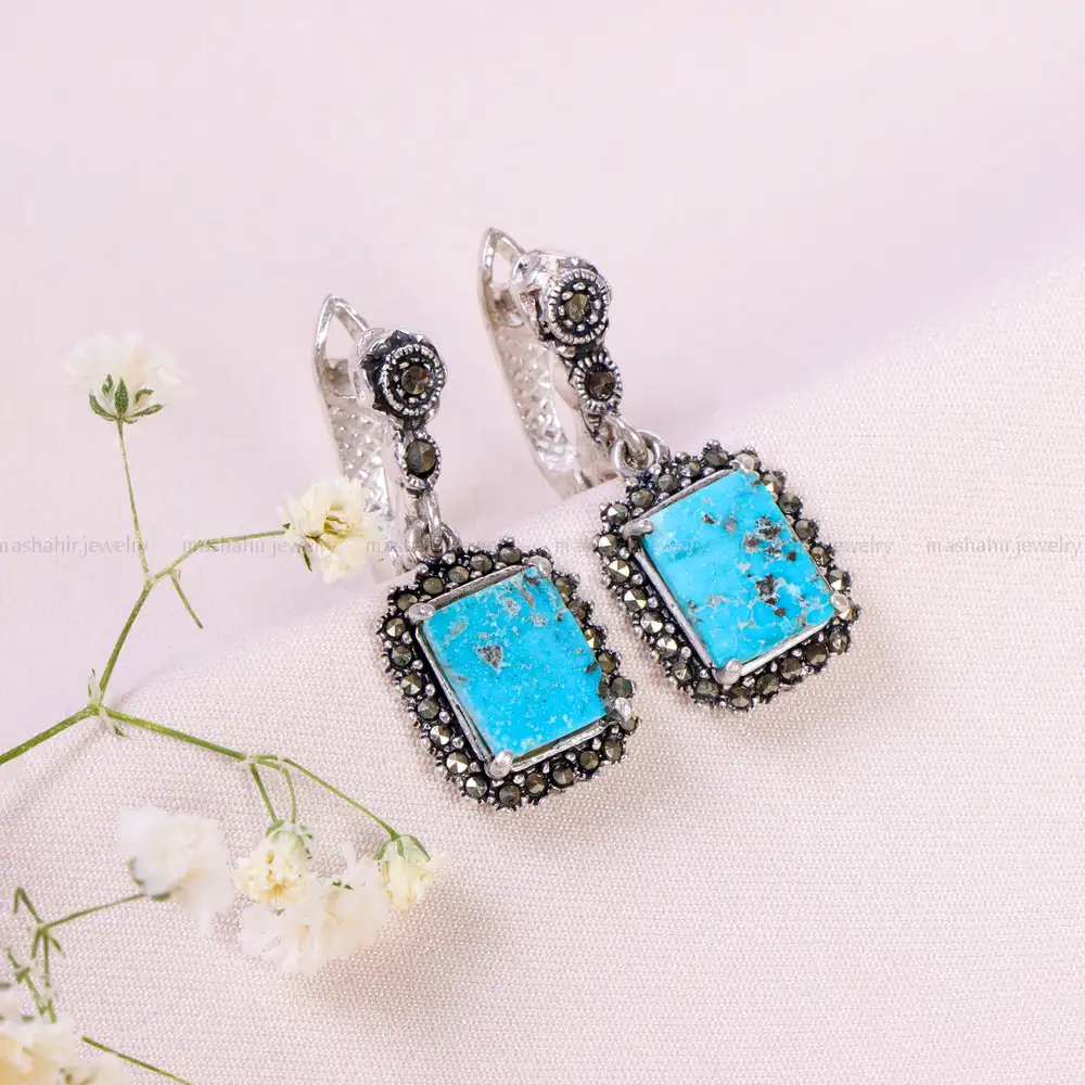 گوشواره فیروزه زنانه کد 14812