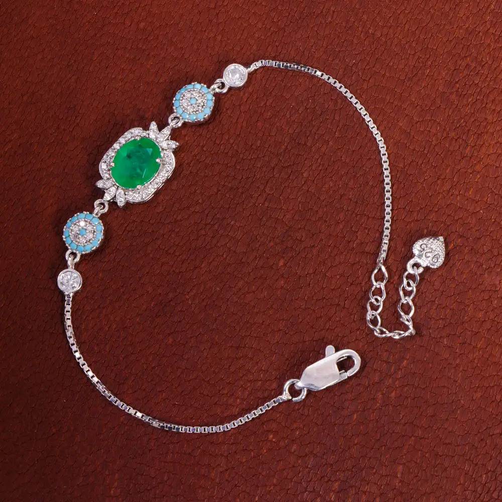 دستبند زمرد سنتاتیک زنانه کد 16204