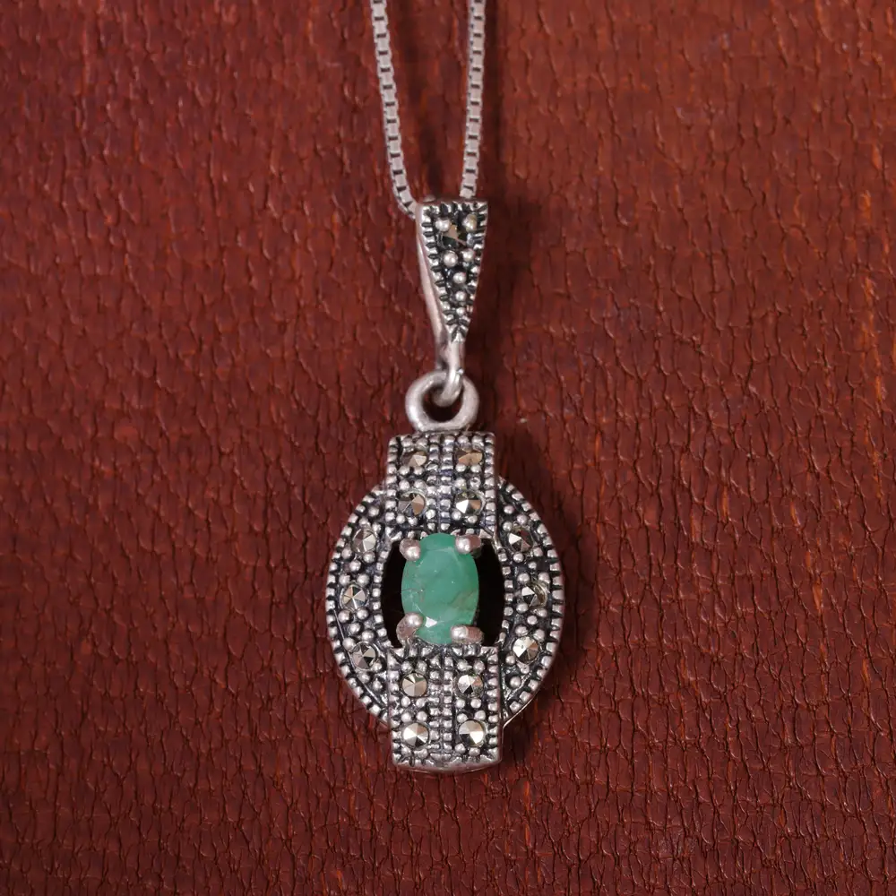 گردنبند زمرد زنانه کد 16650