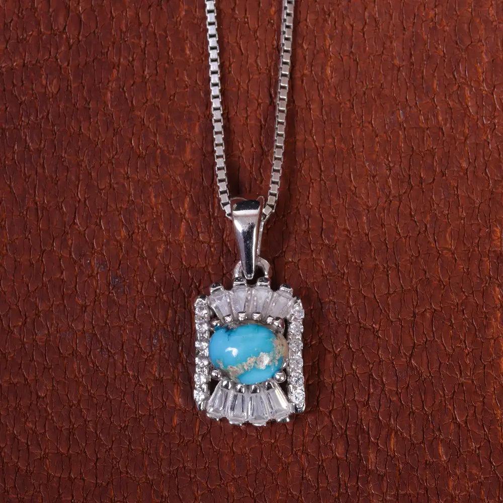 گردنبند فیروزه زنانه کد 16678