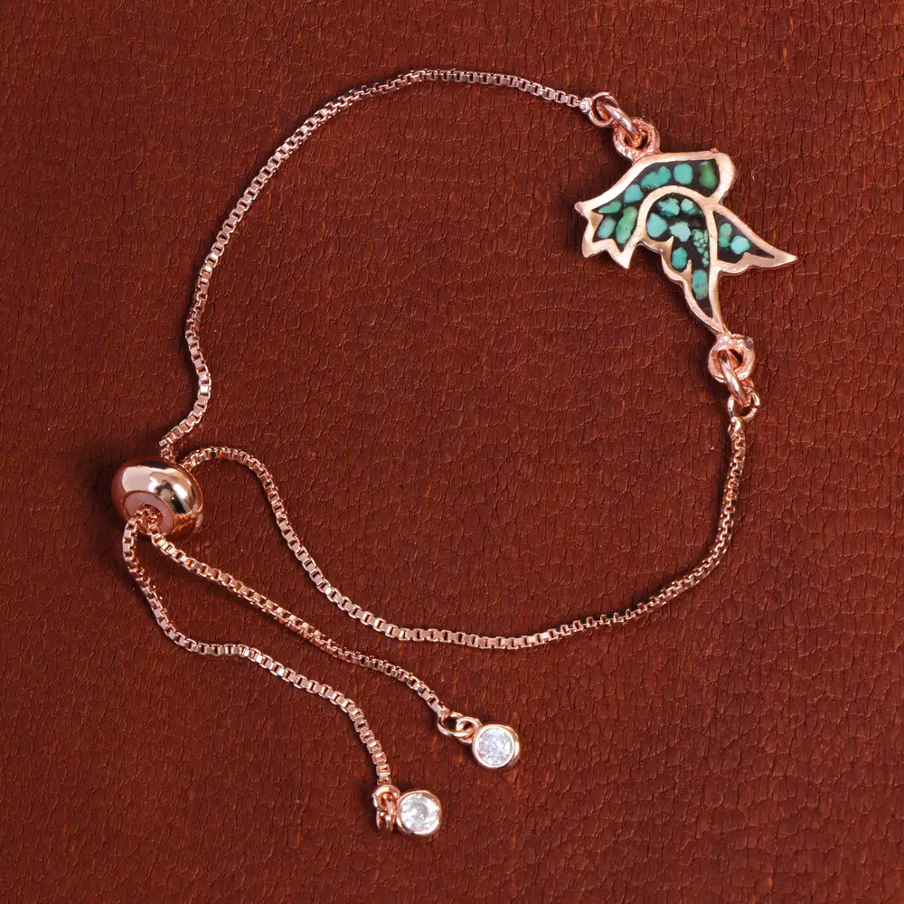 دستبند مسی فیروزه کوب کد 16878
