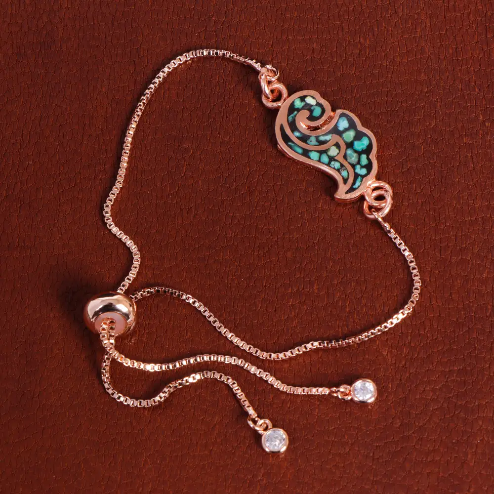 دستبند مسی فیروزه کوب کد 16882