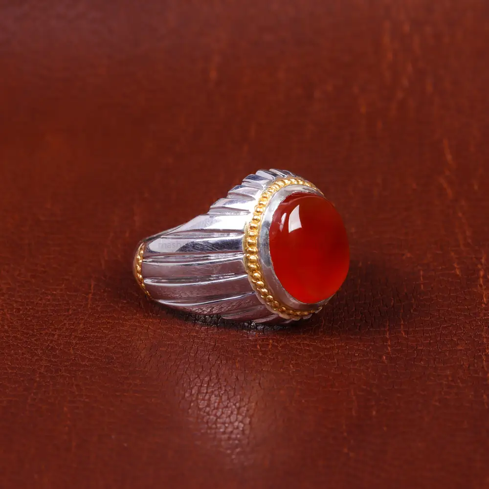 انگشتر عقیق مردانه کد 16970