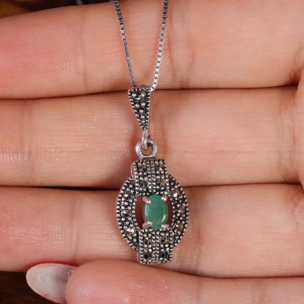 گردنبند زمرد زنانه کد 16650