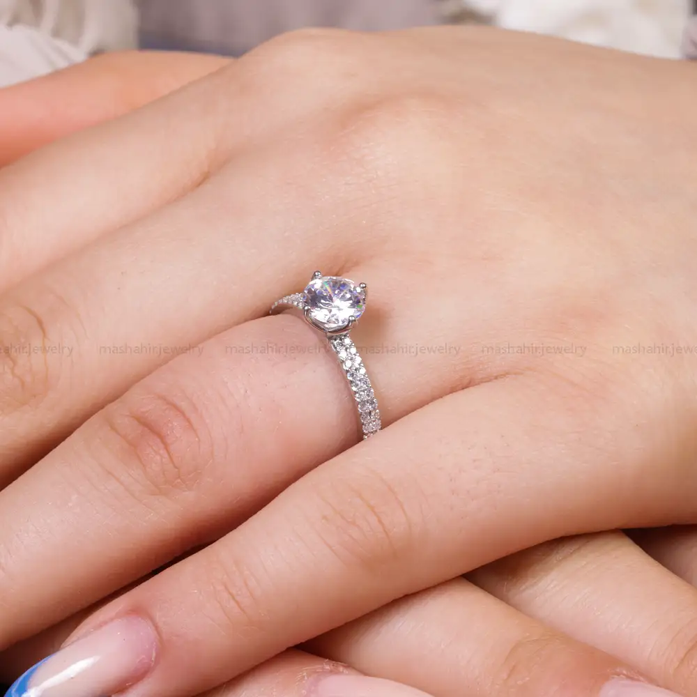 انگشتر موزانايت زنانه کد 17309