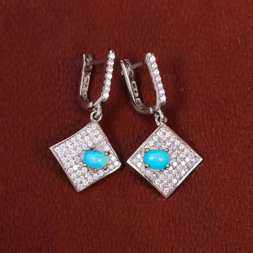گوشواره فیروزه زنانه کد 18090