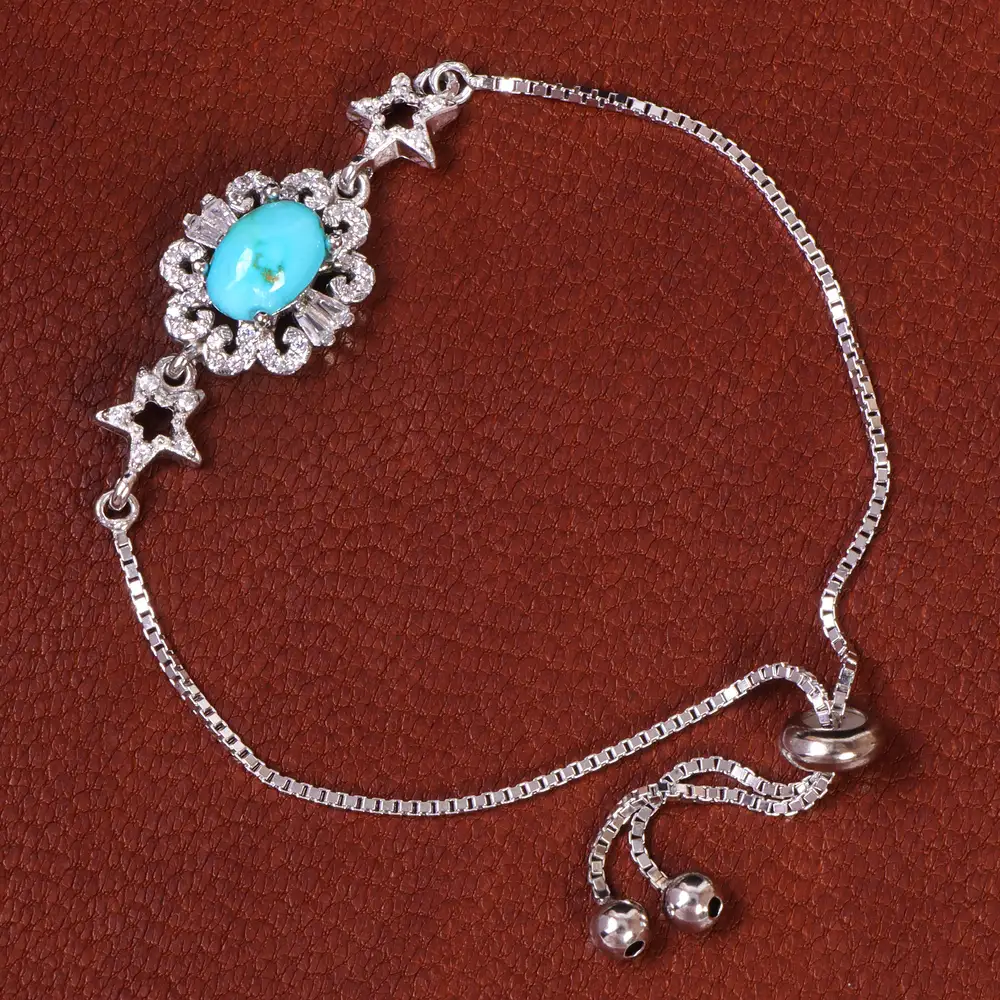 دستبند فیروزه زنانه کد 21752