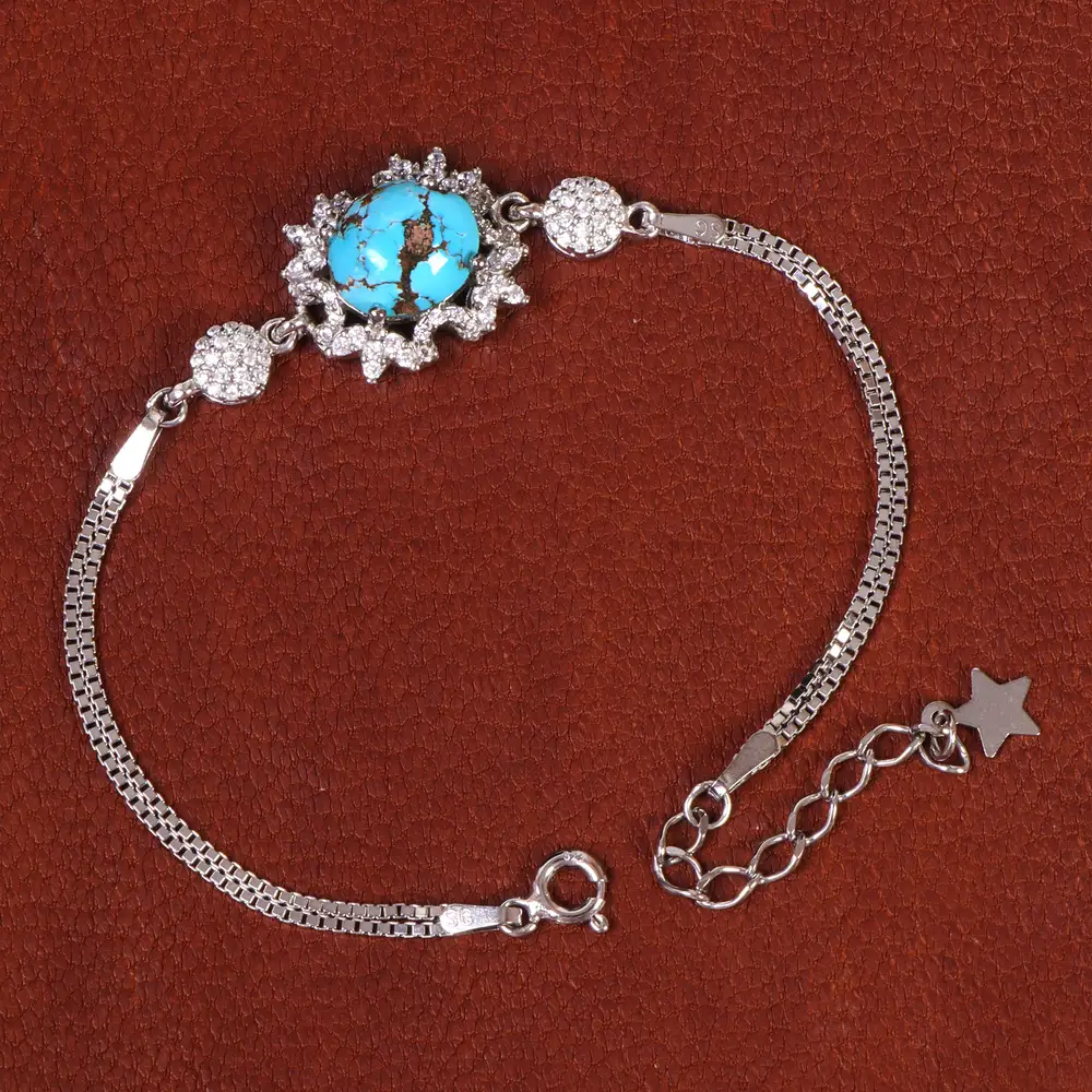 دستبند فیروزه زنانه کد 21768
