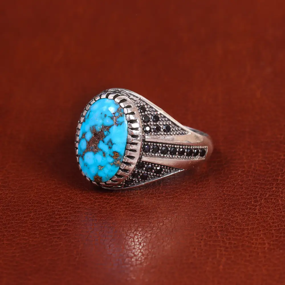 انگشتر فیروزه شجری مردانه کد 21527