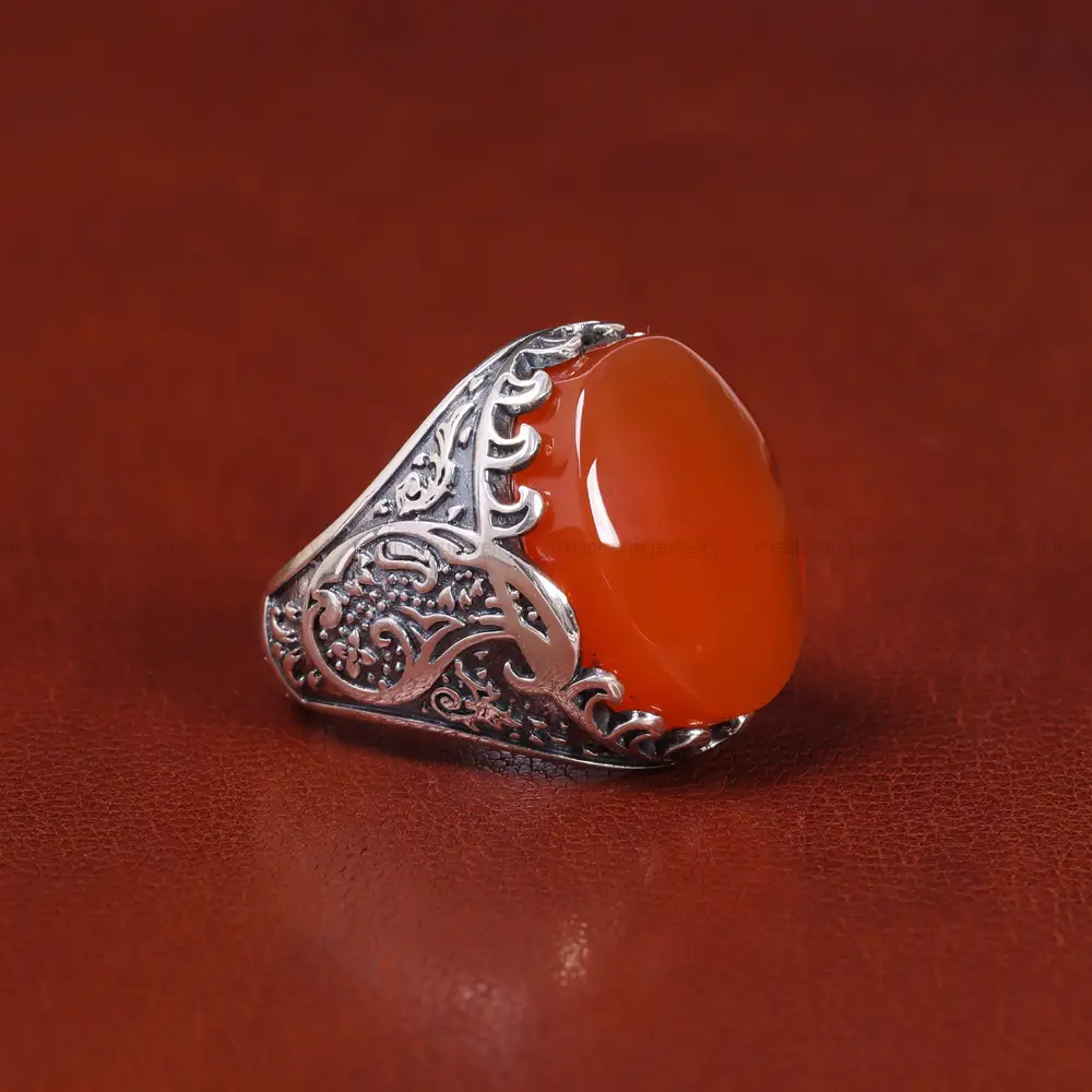 انگشتر عقیق یمن مردانه کد 22298