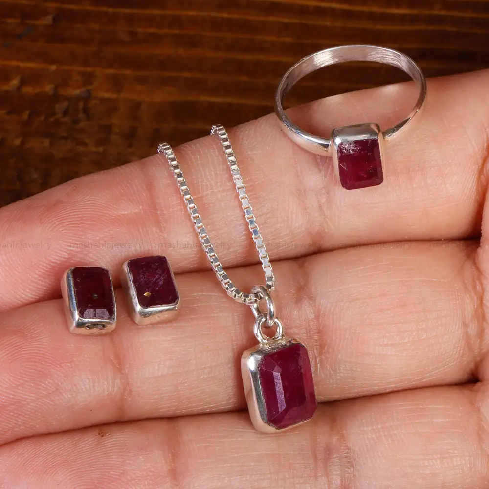 نیم ست یاقوت سرخ زنانه کد 21978