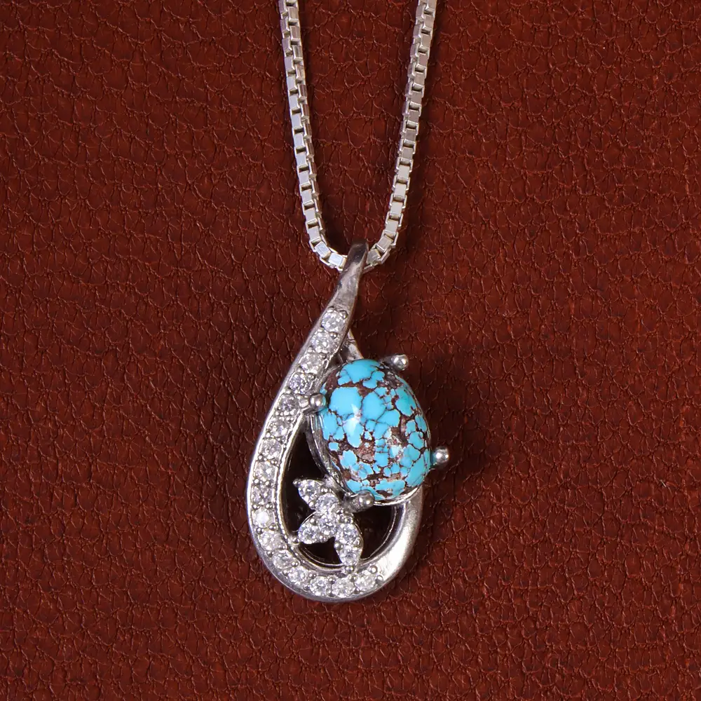 گردنبند فیروزه زنانه کد 22990