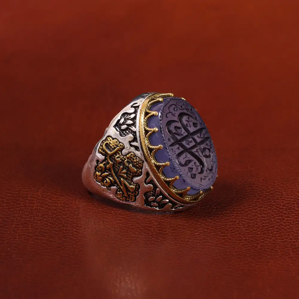 انگشتر عقیق سوسنی مردانه کد 23897