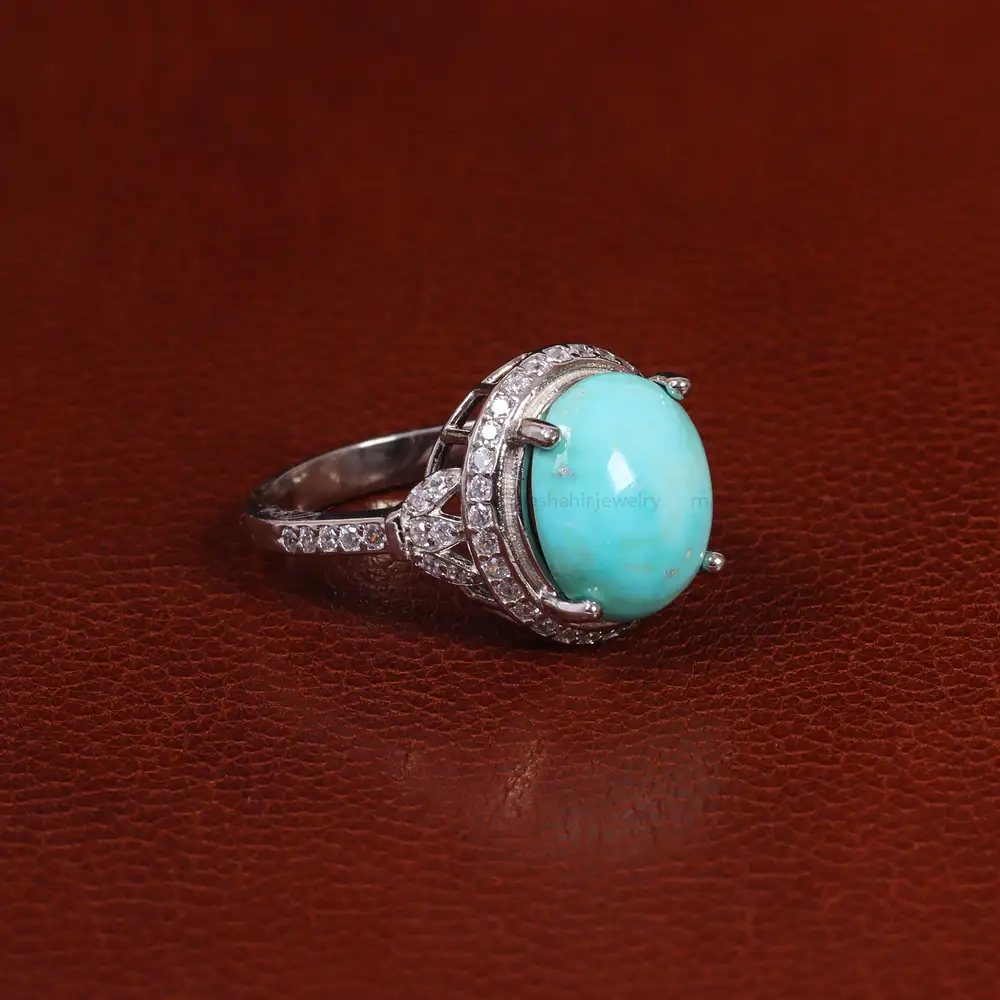 انگشتر فیروزه عجمی زنانه کد 24707