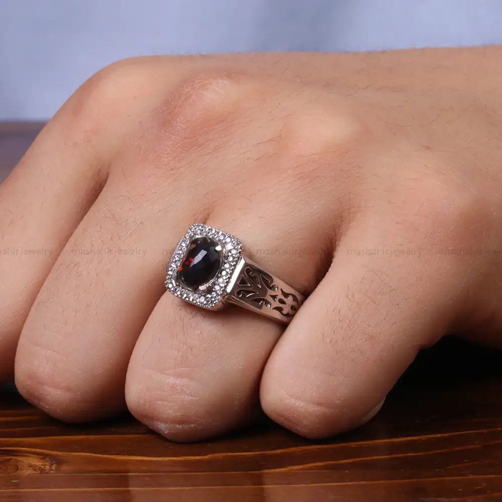 انگشتر اوپال مردانه کد 25307