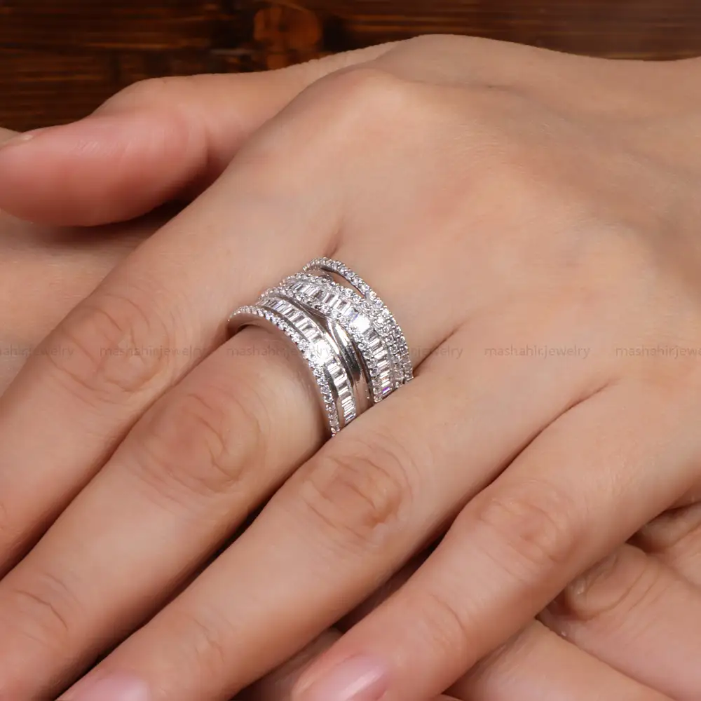 حلقه نقره زنانه طرح جواهر کد 27012