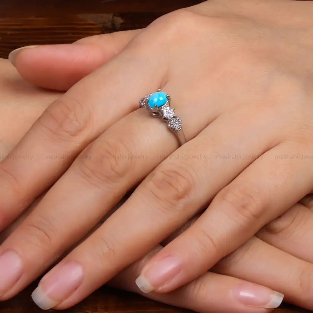 انگشتر فیروزه عجمی زنانه کد 27583