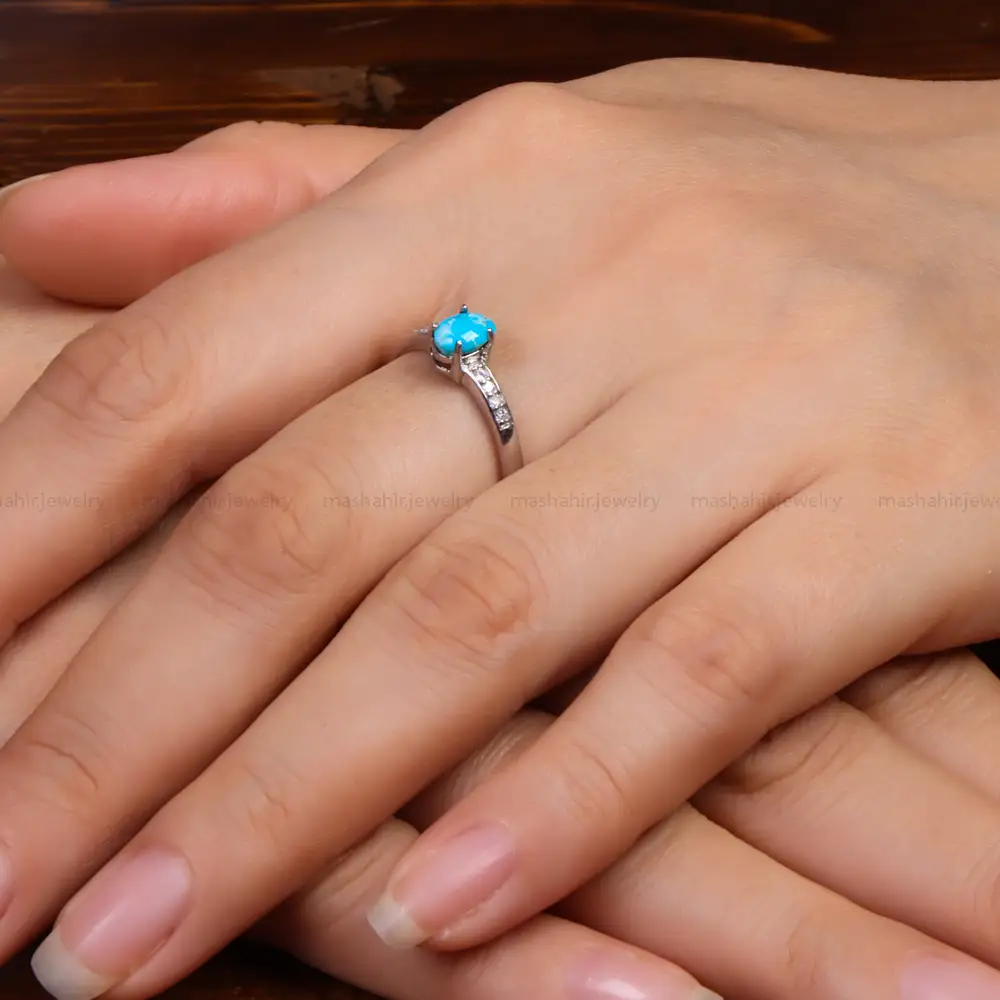 انگشتر فیروزه شجری زنانه کد 27590