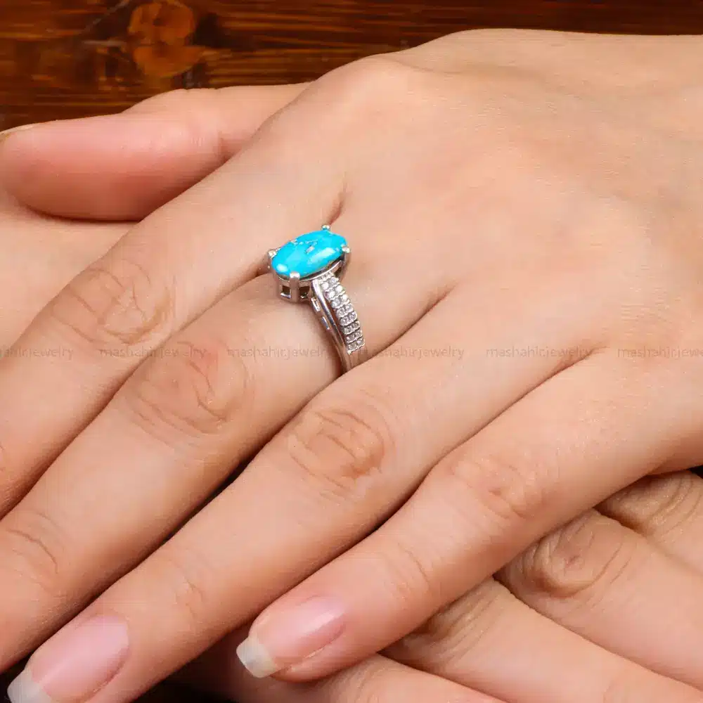 انگشتر فیروزه شجری زنانه کد 27633