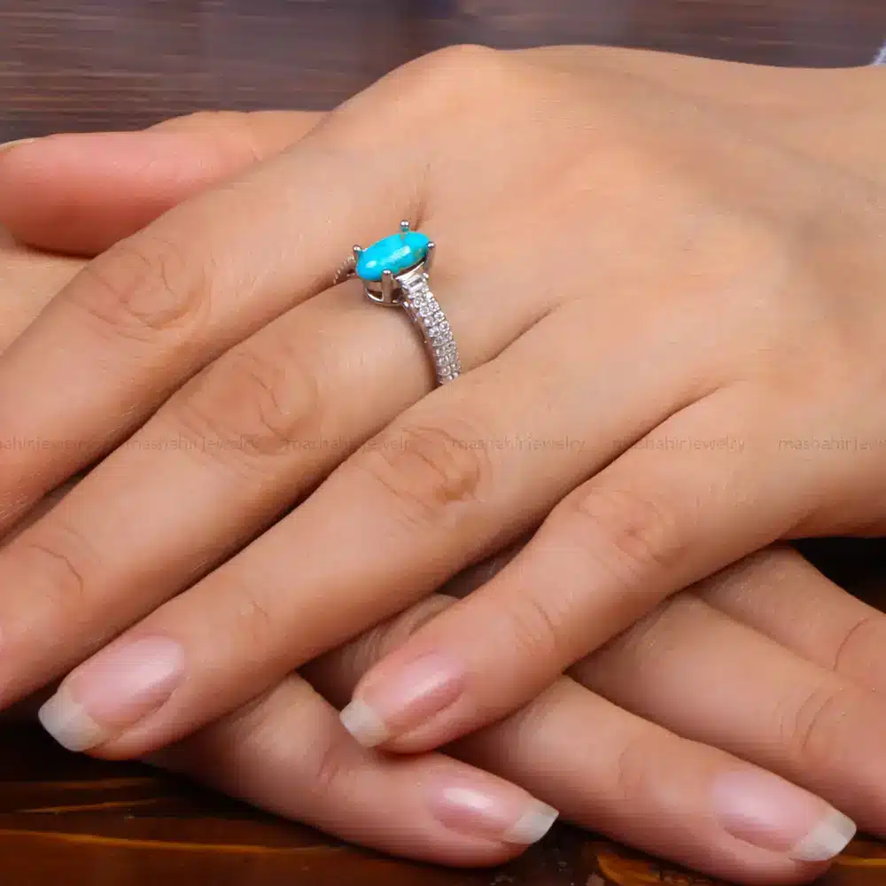 انگشتر فیروزه شجری زنانه کد 27717