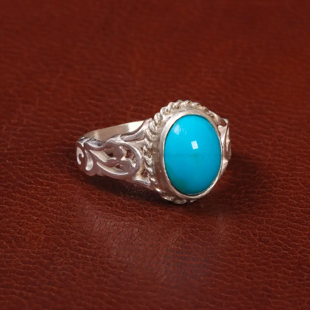 انگشتر فیروزه عجمی مردانه کد 27988