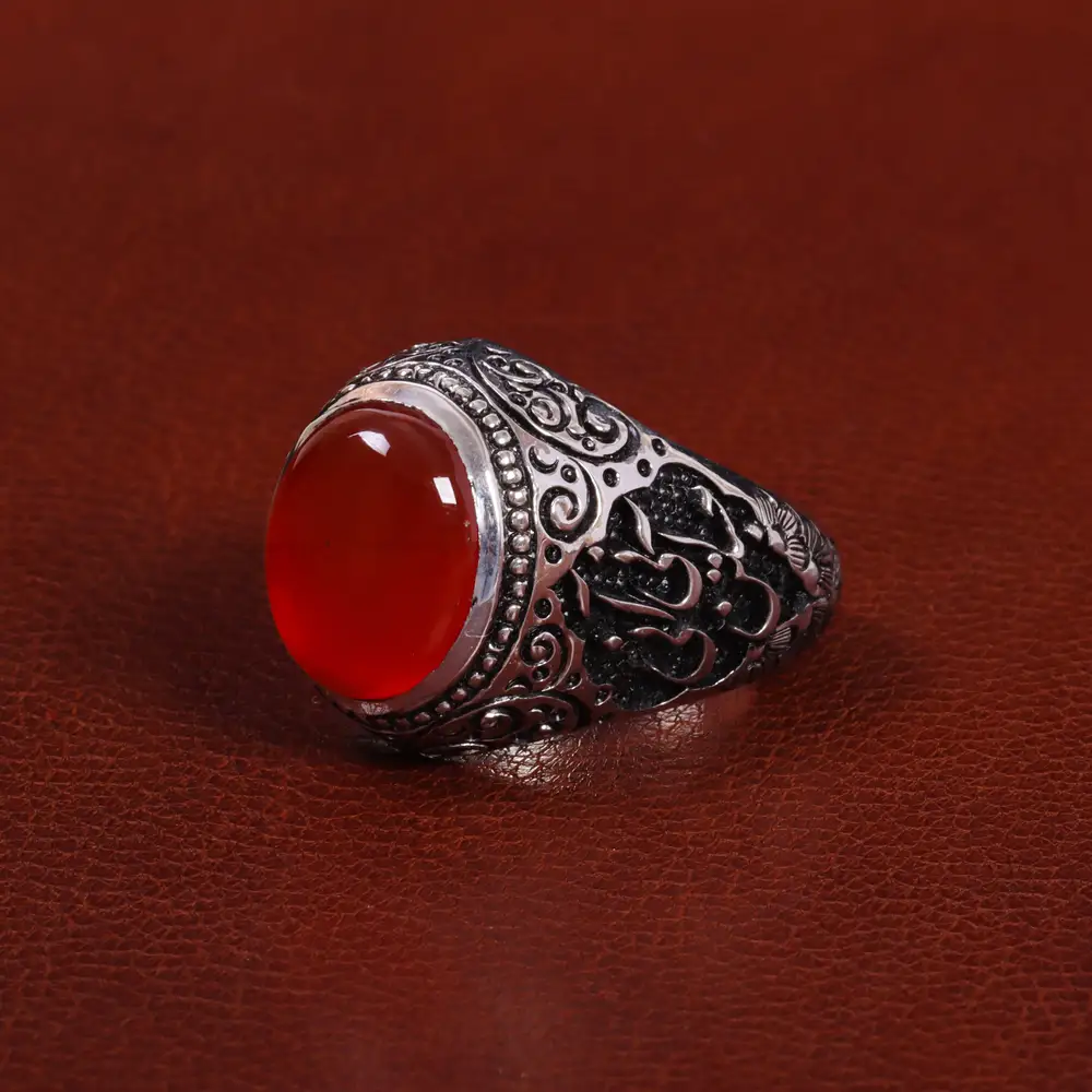 انگشتر عقیق مردانه کد 27820
